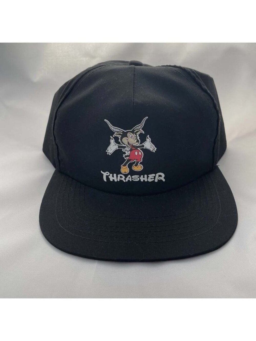 Rare Thrasher Mickey Mouse Goat SnapBack Hat One Size Black skate supreme NWT